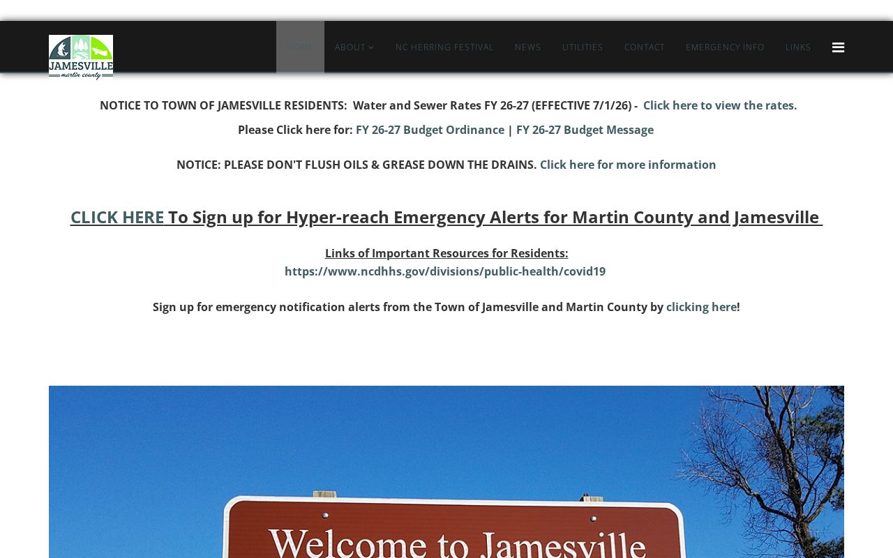 Jamesville criminal records contact context from the official town website