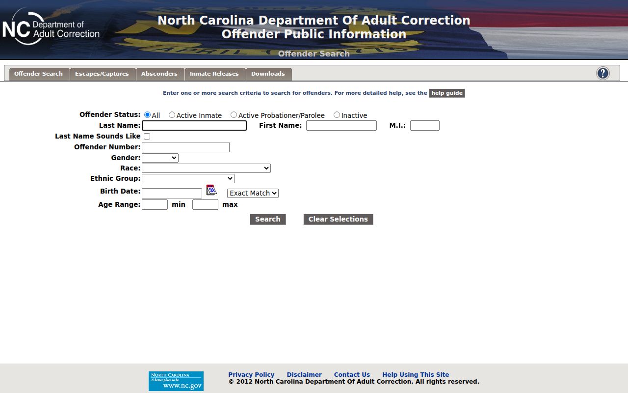 Martin County criminal records NCDAC offender search