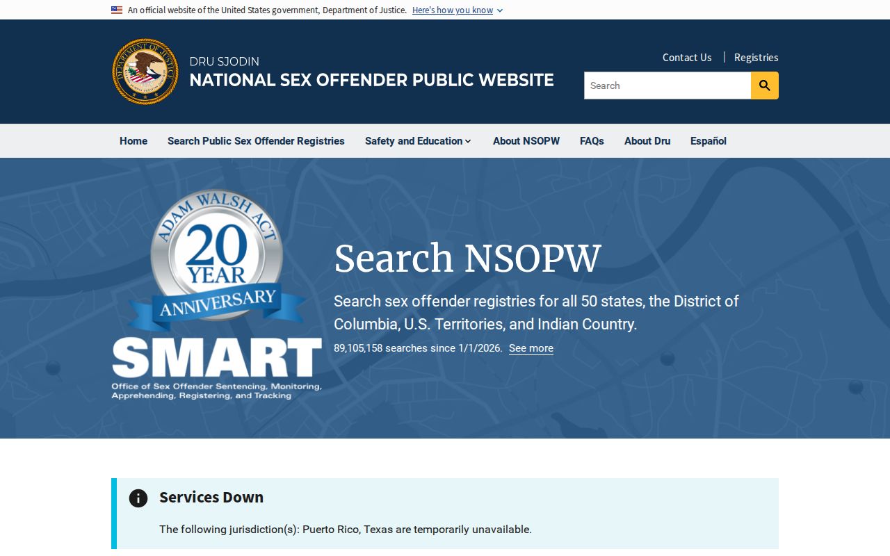 National search for sex offender registry records beyond Martin County